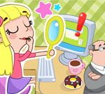 Лора в офисе расслабляется