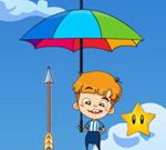 Падающий парень с зонтиком