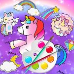 Сказочная книжка-раскраска с милым единорогом