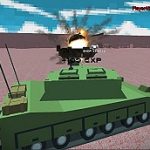 Вертолет и танковый бой Буря в пустыне